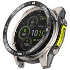 For Garmin Fenix 8 AMOLED 43mm Stainless Steel Metal Watch Protective Ring(Compete Speed Black White) - 1