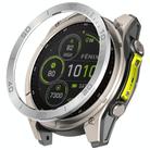 For Garmin Fenix 8 AMOLED 43mm Stainless Steel Metal Watch Protective Ring(Time Zone Silver Gray) - 1