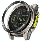 For Garmin Fenix 8 AMOLED 47mm Stainless Steel Metal Watch Protective Ring(Time Zone Black White) - 1
