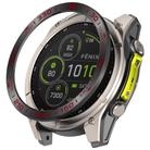 For Garmin Fenix 8 AMOLED 51mm Stainless Steel Metal Watch Protective Ring(Compete Speed Black Red) - 1