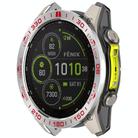 For Garmin Fenix 8 AMOLED 51mm Stainless Steel Metal Watch Protective Ring(Compete Speed Silver Red) - 2