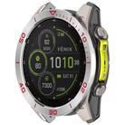 For Garmin Fenix 8 MIP 51mm Stainless Steel Metal Watch Protective Ring(Time Zone Silver Red) - 2