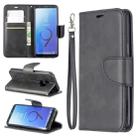Retro Lambskin Texture Pure Color Horizontal Flip PU Leather Case for Galaxy S9, with Holder & Card Slots & Wallet & Lanyard(Black) - 1