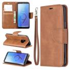 Retro Lambskin Texture Pure Color Horizontal Flip PU Leather Case for Galaxy S9, with Holder & Card Slots & Wallet & Lanyard(Brown) - 1
