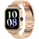 For vivo Watch GT Watch Frame Integrated Three Beads Stainless Steel Watch Band(Rose Gold) - 1