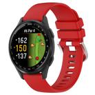 For Garmin Approach S50 20mm Liquid Glossy Silver Buckle Silicone Watch Band(Red) - 1
