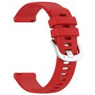For Garmin Approach S50 20mm Liquid Glossy Silver Buckle Silicone Watch Band(Red) - 3