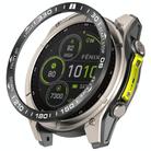 For Garmin Tactix 8 Solar 51mm Compete Speed Style Stainless Steel Metal Watch Protective Ring(Black White) - 1