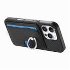 For iPhone 11 Pro Max Carbon Fiber Ring Side Insert Card Bag MagSafe Phone Case(Black) - 3