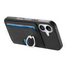 For iPhone 11 Carbon Fiber Ring Side Insert Card Bag MagSafe Phone Case(Black) - 3