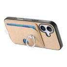 For iPhone 11 Carbon Fiber Ring Side Insert Card Bag MagSafe Phone Case(Khaki) - 3