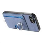 For iPhone 7 / 8 / SE 2022 Carbon Fiber Ring Side Insert Card Bag MagSafe Phone Case(Blue) - 3