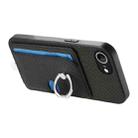 For iPhone 7 / 8 / SE 2022 Carbon Fiber Ring Side Insert Card Bag MagSafe Phone Case(Black) - 3