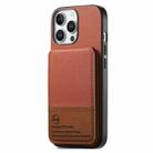 For iPhone 16 Pro Max Twill Fabric Leather Vertical Flip RFID Card Bag Phone Case(Brown) - 2