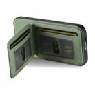 For iPhone 15 Pro Max Twill Fabric Leather Vertical Flip RFID Card Bag Phone Case(Green) - 3