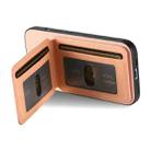 For iPhone 15 Pro Max Twill Fabric Leather Vertical Flip RFID Card Bag Phone Case(Pink) - 3