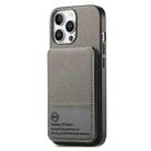 For iPhone 13 Pro Max Twill Fabric Leather Vertical Flip RFID Card Bag Phone Case(Gray) - 2