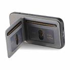 For iPhone 13 Pro Max Twill Fabric Leather Vertical Flip RFID Card Bag Phone Case(Gray) - 3