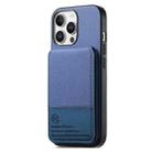 For iPhone 13 Pro Max Twill Fabric Leather Vertical Flip RFID Card Bag Phone Case(Blue) - 2