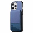 For iPhone 12 Pro Max Twill Fabric Leather Vertical Flip RFID Card Bag Phone Case(Blue) - 2