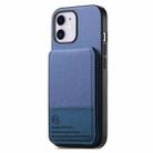 For iPhone 11 Twill Fabric Leather Vertical Flip RFID Card Bag Phone Case(Blue) - 2