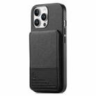 For iPhone 11 Pro Twill Fabric Leather Vertical Flip RFID Card Bag Phone Case(Black) - 2