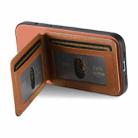 For Samsung Galaxy A05 Twill Fabric Leather Vertical Flip RFID Card Bag Phone Case(Brown) - 3