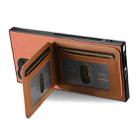 For Samsung Galaxy S23 Ultra 5G Twill Fabric Leather Vertical Flip RFID Card Bag Phone Case(Brown) - 3