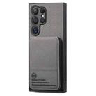 For Samsung Galaxy S23 Ultra 5G Twill Fabric Leather Vertical Flip RFID Card Bag Phone Case(Gray) - 2