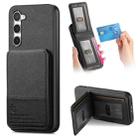 For Samsung Galaxy S22 5G Twill Fabric Leather Vertical Flip RFID Card Bag Phone Case(Black) - 1
