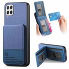 For Samsung Galaxy A22 4G Twill Fabric Leather Vertical Flip RFID Card Bag Phone Case(Blue) - 1