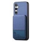 For Samsung Galaxy S21 5G Twill Fabric Leather Vertical Flip RFID Card Bag Phone Case(Blue) - 2