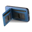 For Samsung Galaxy S21 5G Twill Fabric Leather Vertical Flip RFID Card Bag Phone Case(Blue) - 3
