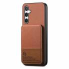 For Samsung Galaxy S21 5G Twill Fabric Leather Vertical Flip RFID Card Bag Phone Case(Brown) - 2