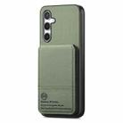 For Samsung Galaxy S21 5G Twill Fabric Leather Vertical Flip RFID Card Bag Phone Case(Green) - 2