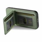 For Samsung Galaxy S21 5G Twill Fabric Leather Vertical Flip RFID Card Bag Phone Case(Green) - 3