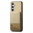 For Samsung Galaxy S21 5G Twill Fabric Leather Vertical Flip RFID Card Bag Phone Case(Khaki) - 2