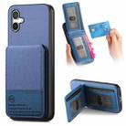 For Samsung Galaxy A06 4G Twill Fabric Leather Vertical Flip RFID Card Bag Phone Case(Blue) - 1