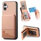 For Samsung Galaxy A06 4G Twill Fabric Leather Vertical Flip RFID Card Bag Phone Case(Pink) - 1