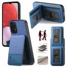 For Samsung Galaxy A13 5G / A04s Twill Fabric Leather Vertical Flip RFID Card Bag Phone Case(Blue) - 1