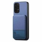 For Samsung Galaxy A13 5G / A04s Twill Fabric Leather Vertical Flip RFID Card Bag Phone Case(Blue) - 2