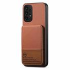 For Samsung Galaxy A13 5G / A04s Twill Fabric Leather Vertical Flip RFID Card Bag Phone Case(Brown) - 2