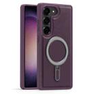 For Samsung Galaxy S23+ 5G Silver Shield MagSafe Holder Shockproof Phone Case(Purple) - 1