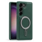 For Samsung Galaxy S23+ 5G Silver Shield MagSafe Holder Shockproof Phone Case(Green) - 1