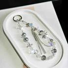 Alloy Butterfly Tassel Beads Mobile Phone Chain(Grey) - 1
