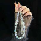 Alloy Butterfly Tassel Beads Mobile Phone Chain(White) - 2