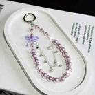 Bow Glass Pearl Mobile Phone Chain(Purple) - 1