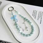 Bow Glass Pearl Mobile Phone Chain(Blue) - 1