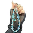 Alloy Pendant Cat Heidi Beads Mobile Phone Chain(Blue) - 1