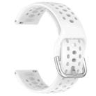 For Amazfit Active 2 Holes Style 22mm Silicone Sport Watch Band(White) - 3